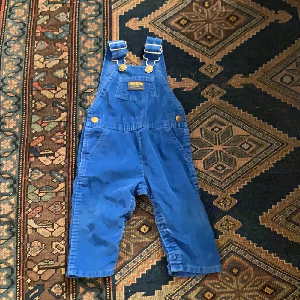 Vintage OshKosh Overalls Royal Blue Corduroy 9-12M